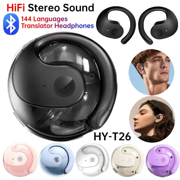 Real Time AI Language Translation Earbuds 144 Languages Translator HiFi Stereo Sound Headphones