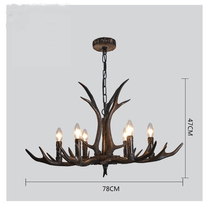 Retro style Antler Resin Chandelier Lamp