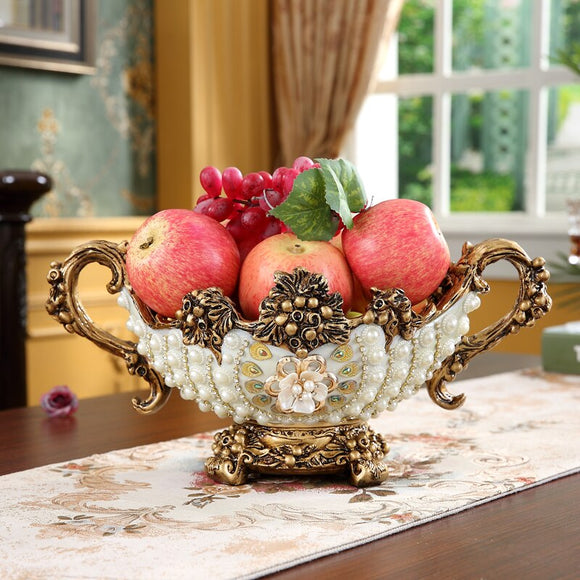 Luxury Diamond Fruit Plate Figurines Decoration Crafts