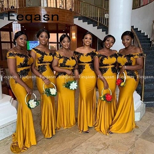 Special Occasion Gold Mermaid Bridesmaid Dresses