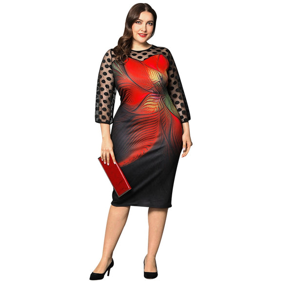 Plus Size High Quality Printed Dresses