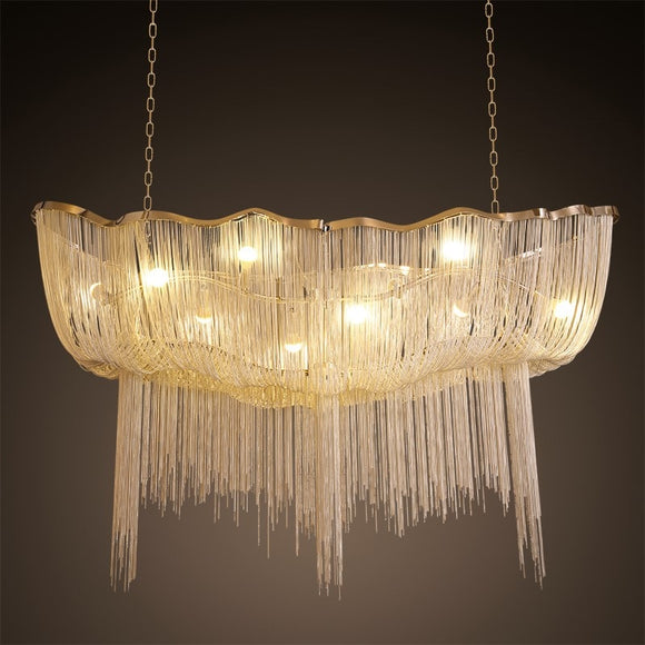 Modern Luxury Aluminum Chain Tassel Pendant Lamp