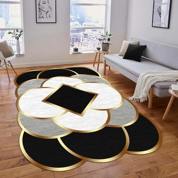 Laser-Cut Washable Artificial Leather Anti-Slip Rug